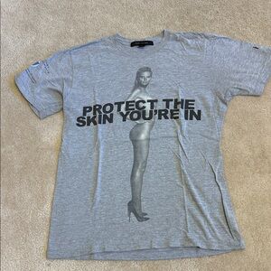 Marc Jacobs x Heidi Klum nude vintage Gray Statement T-Shirt size M